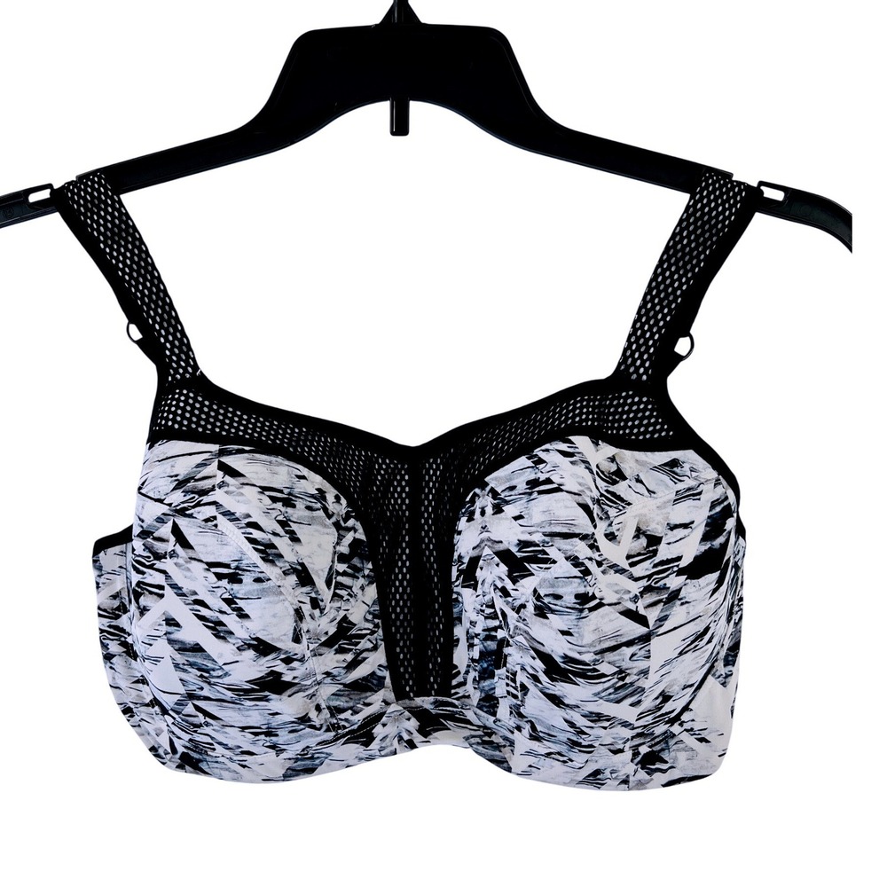 Panache Sport Underwire Sports Bra 38F Abstract High Impact 5021B Full Coverage